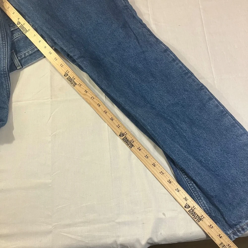 Carhartt B172 DST Mens 32x36 Flannel Lined Relaxed Fit Jeans Dark Blue Denim